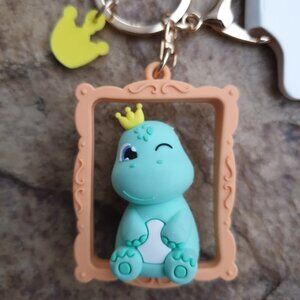 Dinosaur Key Chain Dino Key Ring Unisex Kids Women Handbag Backpack Accessory